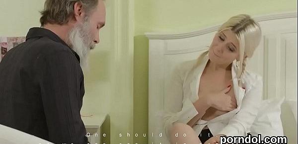  Sultry college girl gets seduced and drilled by her elderly instructor
